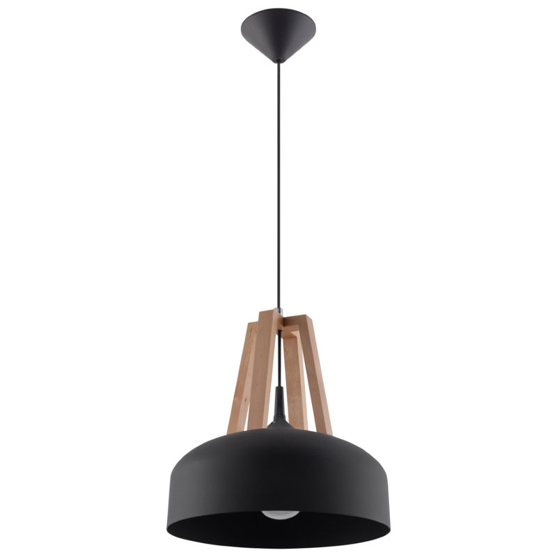 Winfred 1 - Light Dome Pendant, Black/Brown, 30cm x 30cm x 85cm