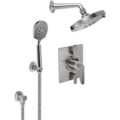 Rincon Bay 2.5 GPM Styletherm 0.5" Thermostatic Shower System with Showerhead and Handshower on Hook
