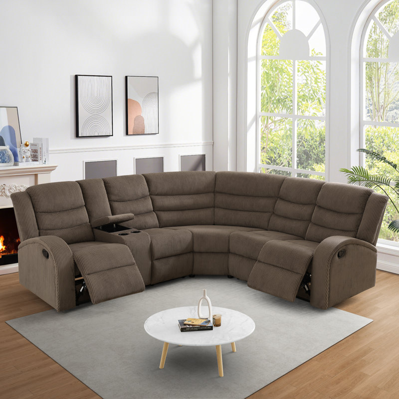 Canapé modulaire inclinable en tissu 3 pièces 3 pièces