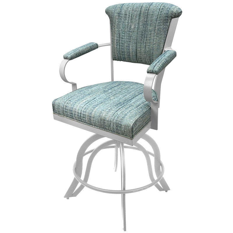 Tabouret de bar et de comptoir pivotant Racégal, Blanc, Aquatinte, Tabouret de comptoir (siège d'une hauteur de 26 p