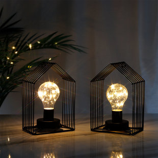 Lampe de table d'extérieur à pile 7 po (Ensemble de 2)