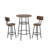 Bar table, equipped with 2 bar stools , with backrest and partition