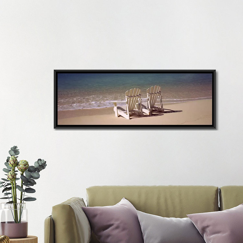 Fauteuil panoramique Adirondack sur la plage, Bahamas, reproduction de photo sur toile, H 16 po x l 48 po x P 1,5 po