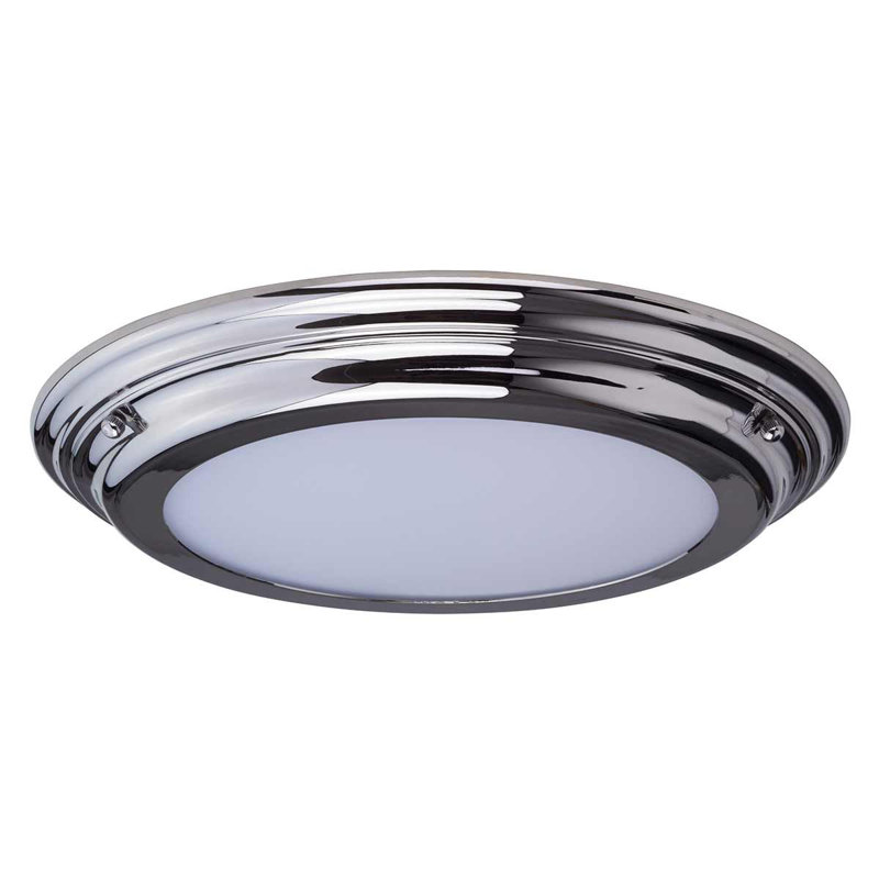 Chesterton Glass LED Flush Mount, Polished Chrome
