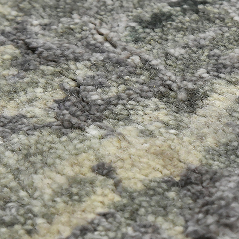 Gray Hand-Knotted Wool Viscose Abstract Accent Rug 2'x3'