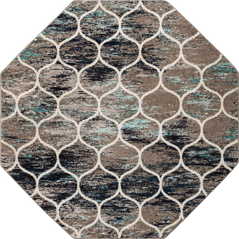 Geometric Indoor Rug, Octagon 7'10" x 7'10"