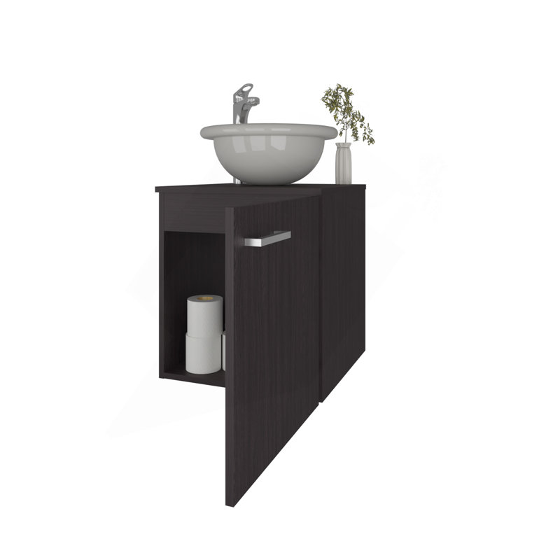 Meuble-lavabo avec lavabo intégré Wengé Pirtleville, Wengé