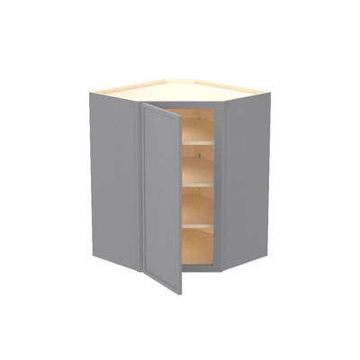 Gallery Express Alton Plywood Assembled 27 in W X 15 in D X 36 in H Corner Diagonal Kitchen Cabinet Left in Cloud