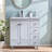 32"Hamptons White Freestanding Single Bathroom Vanity with Ceramic Sink Top
