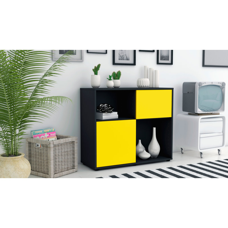 Ramsell 92cm Sideboard, Charcoal/Yellow
