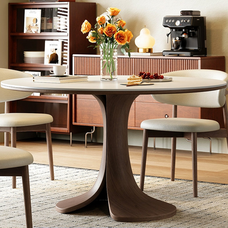 Table de salle à manger blanche en noyer blanc, H 29,53 po x L 39,37 po x l 39,37 po