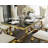 Ethanael Faux Marble Top Metal Base Dining Table-609660214
