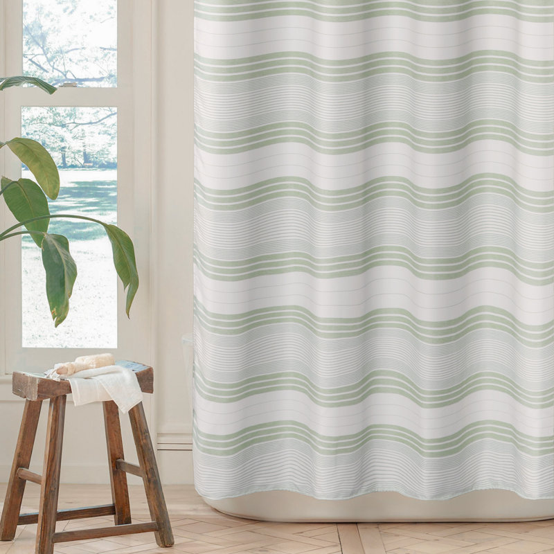 Rideau de douche Beach Stripe, Sauge
