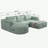 104.32*70.86 Modular Sectional Sofa Sleeper Couch, Sectional Sofa With Chaise And Ottoman, Convertible U Shaped Modular Sofa Set. Compressed Sponge (Combo A+B+C+D)-1267522275