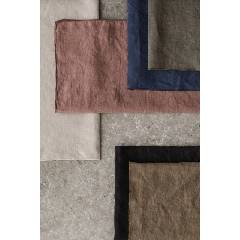 Mio 4 Piece Linen Napkin Set, Tan
