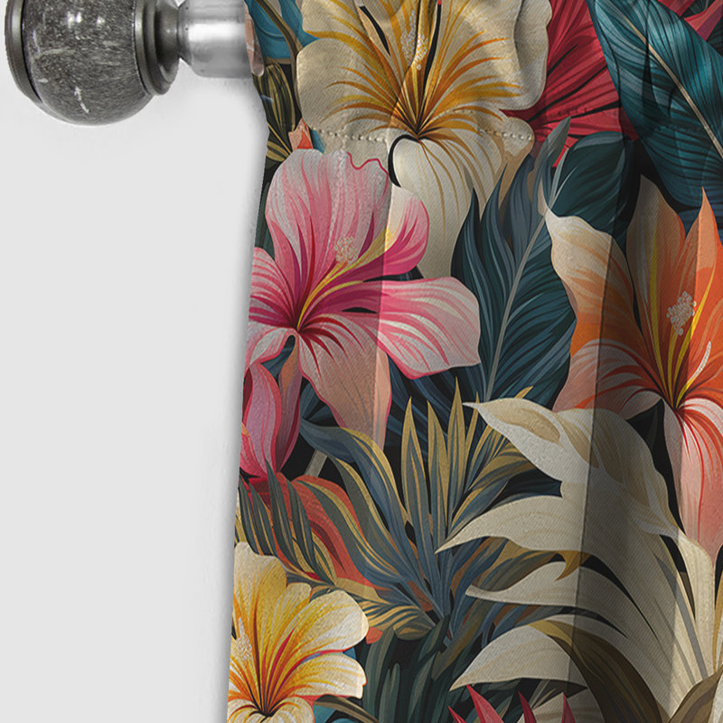 Motif botanique tropical moderne - Rideau floral - Rideau occultant floral - 1 panneau, L 52 po x L 95 po