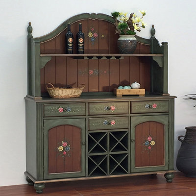 Buffet vert massif et bois manufacturé