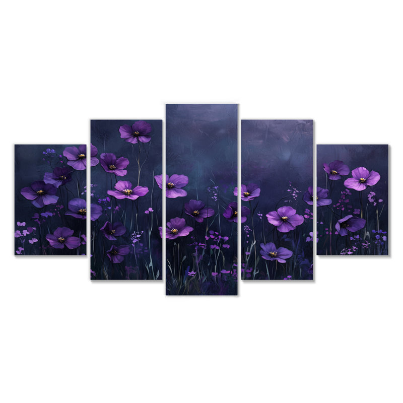 Castlebourne - Wildflowers Wall Art - ensemble de 5 décorations murales traditionnelles