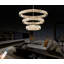 Lustre en cristal réglable à 3 anneaux pour salle à manger 32 "+ 24" + 16 "Markitta 3000-6000k