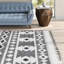 Tapis géométrique ivoire / noir-1343623406
