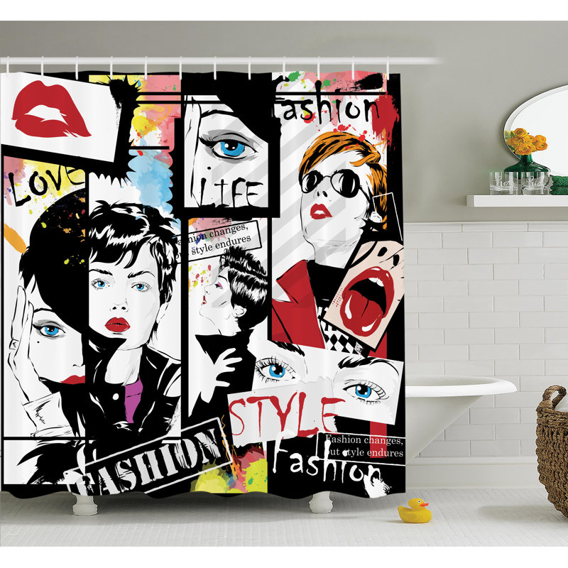 Ensemble de rideau de douche modern mode, H 84 po x l 69 po
