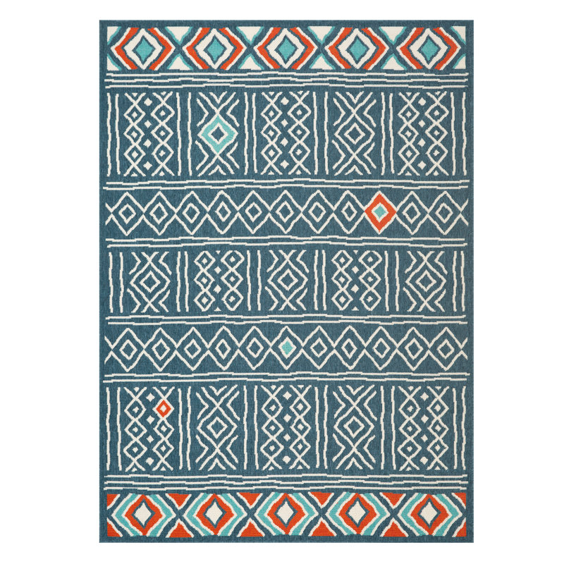 Tribu Bohemian Geometric Indoor/Outdoor Performance Area Rug, Rectangle 8' x 9'9"