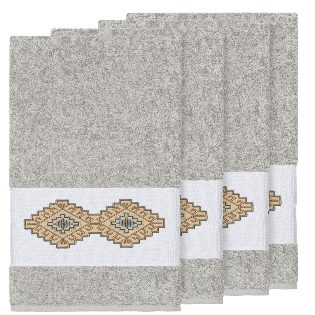 Gianna  4 Piece Turkish Cotton Bath towel Set (Set of 4) Linum Home Textiles 