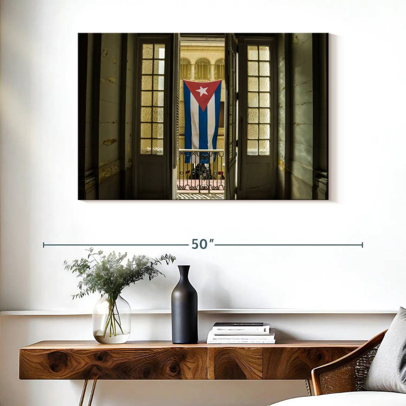 Borges Cuba Flag On Window, 26" H x 39" W