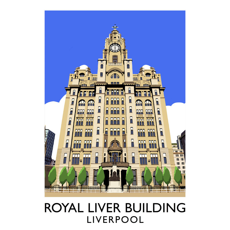 'Royal Liver Building' 1 Piece Wall Art, 50 cm H x 40 cm W x 1 cm D, No Frame