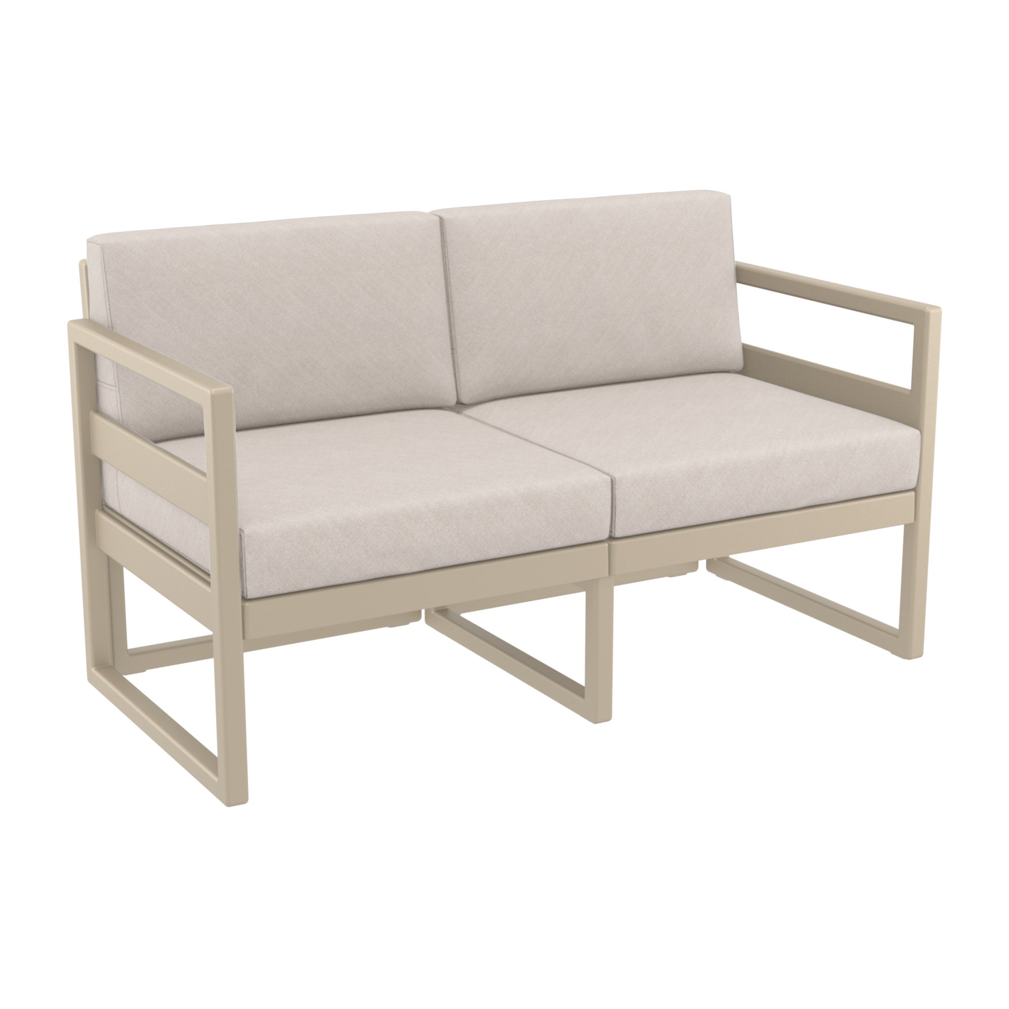 Lane 58'' Wide Straight Loveseat with Cushions, Taupe, Canvas Flax Sunbrella® Canvas