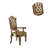 ACME Vendome Arm Chair (Set-2), Bone Synthetic Leather & Gold Patina-119232276-119232277