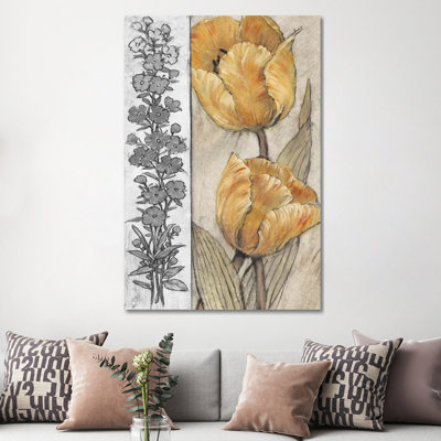 Ochre & Grey Tulips IV by Tim OToole - Gallery-Wrapped Canvas Giclée on Canvas