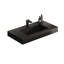 Lavabo contemporain en quartz noir mat avec trop-plein pour salle de bain chic