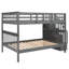 Lit superposé d'escalier gris pour chambre à coucher et dortoir. Barrière de rangement. Fabriqué en bois massif. Rangement étendu. Accès sécuritaire à l'escalier. Options de configuration polyvalentes. Aucune boîte à ressorts nécessaire. 250 lb supérieur,