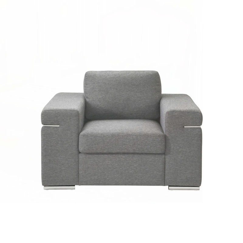 Fauteuil club 45 po, Tissu gris pâle