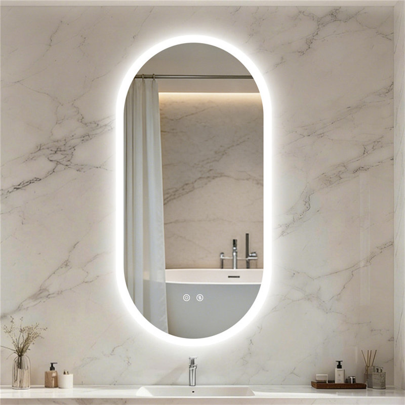 Wall LED Bathroom Mirror Dimmable 3 color temperature Anti-fog , 120 cm x 60 cm
