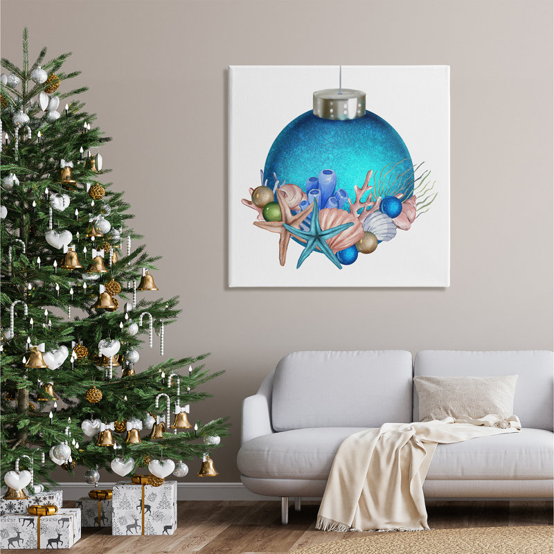 «Nautical Sea Life», ornement sur toile, H 36 po x l 36 po x P 1,5 po
