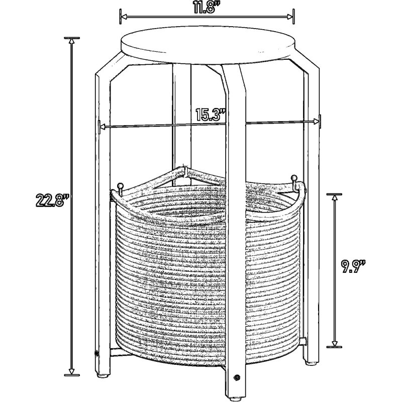 Table d'appoint ronde avec panier de rangement, ensemble de 2 petites tables de bout pour le salon ou la chambre à coucher, table de chevet robuste avec assemblage facile