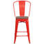 Tabouret de bar ou de comptoir en métal Marian avec dossier et siège en bois Marian-2101696408-2101696441-2127243145