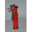 Statue de femmes jouant du violon en résine rouge et chrome - sculpture parfaite pour la maison Amabella, l 5 po x l 4 po x H 12 po-1861655488