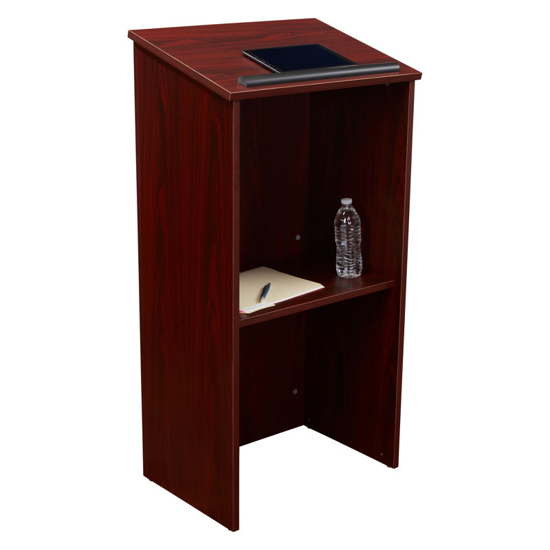 Mahogany Melamine Laminate Scratch-Resistant Full Lectern