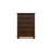 Reno Tall Dresser Chest, 5 Drawer Nickel Round Knobs, Brown Solid Wood