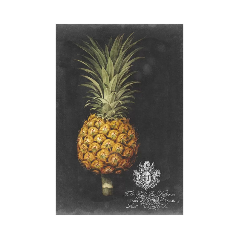 Royal Brookshaw Pineapple II by George Brookshaw - Wrapped Canvas Print, 66.04 cm H x 45.72 cm W x 3.175 cm D