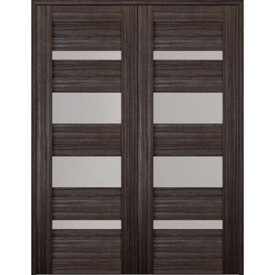Paneled Wood and Glass Prefinished Mirella Standard Door