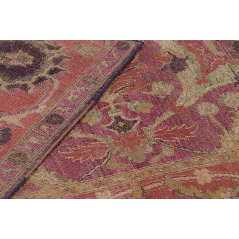 Rug & Kilim’S Modern Classics Rug In Soft Fuschia And Gold Traditional Medallion