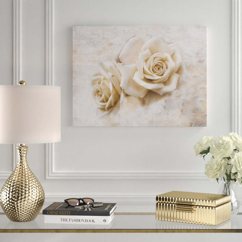 «Vintage Rose 4» par Jai Johnson, reproduction d'art graphique sur toile, H 24 po x l 32 po