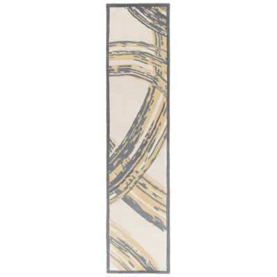 Colombi Hand Tufted Wool/Cotton Abstract Rug in Cement