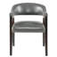 Ensemble de 2 chaises de salle à manger de style moderne Mid-Century, revêtement en similicuir rembourré, structure en bois massif, sièges de cuisine et de salle à manger gris-100888062