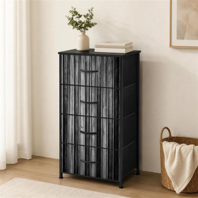 Commode à 4 tiroirs pour porte de chambre à coucher avec porte en métal et petite porte en métal pour commode avec tiroirs