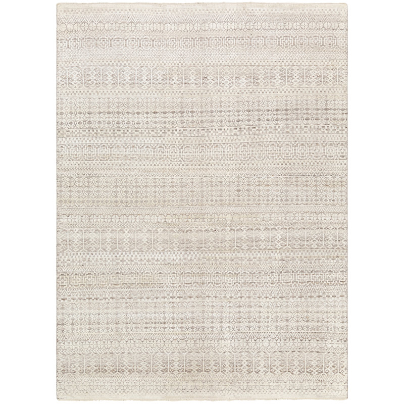 Tapis gris anthracite / chameau noué à la main Beedeville Southwestern, Rectangle 4 pi x 6 pi